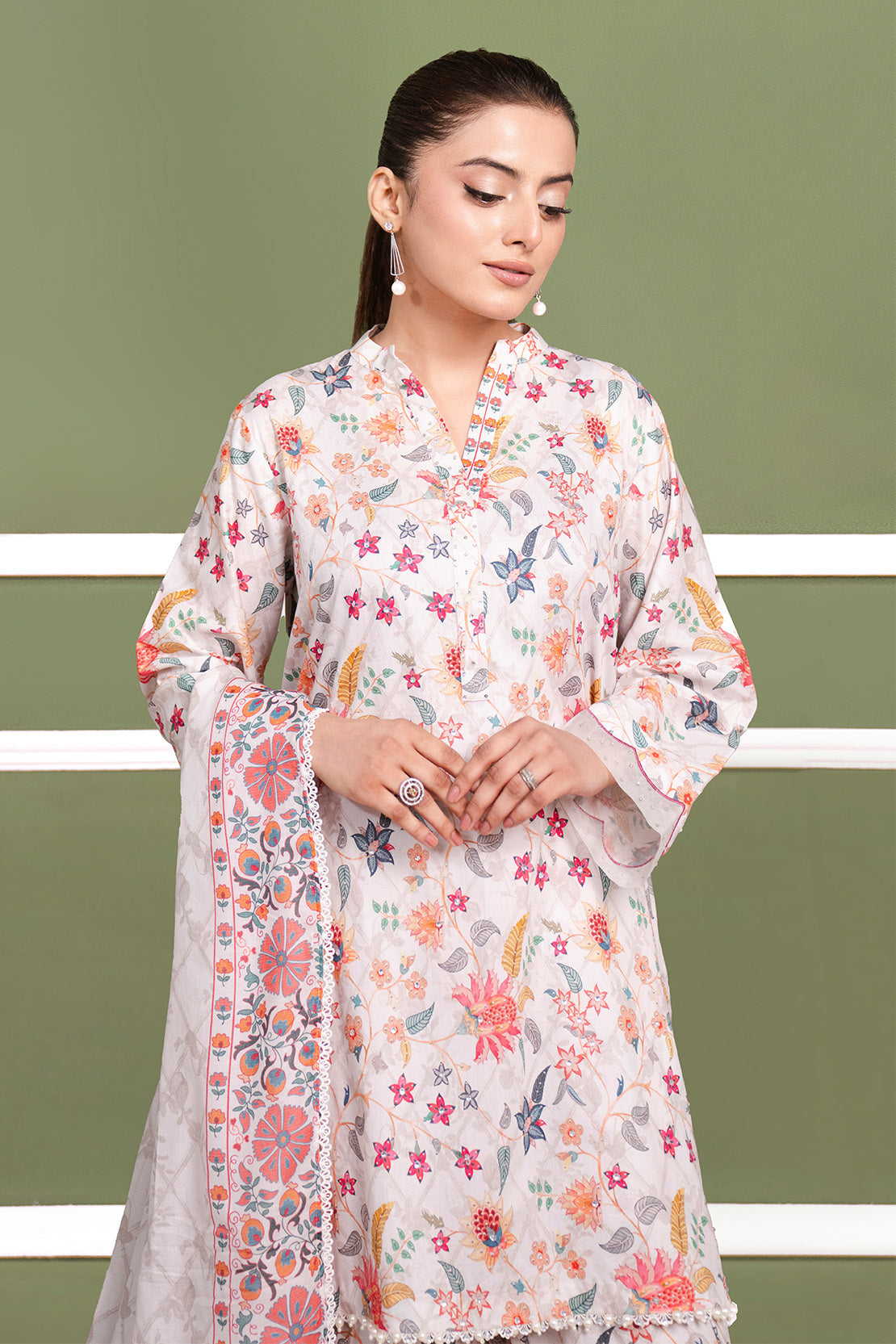 Printed - 3 Pc Cambric Suit