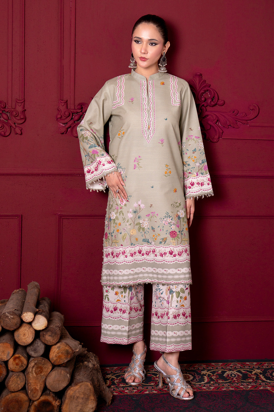Printed - 2 Pc Karandi Suit