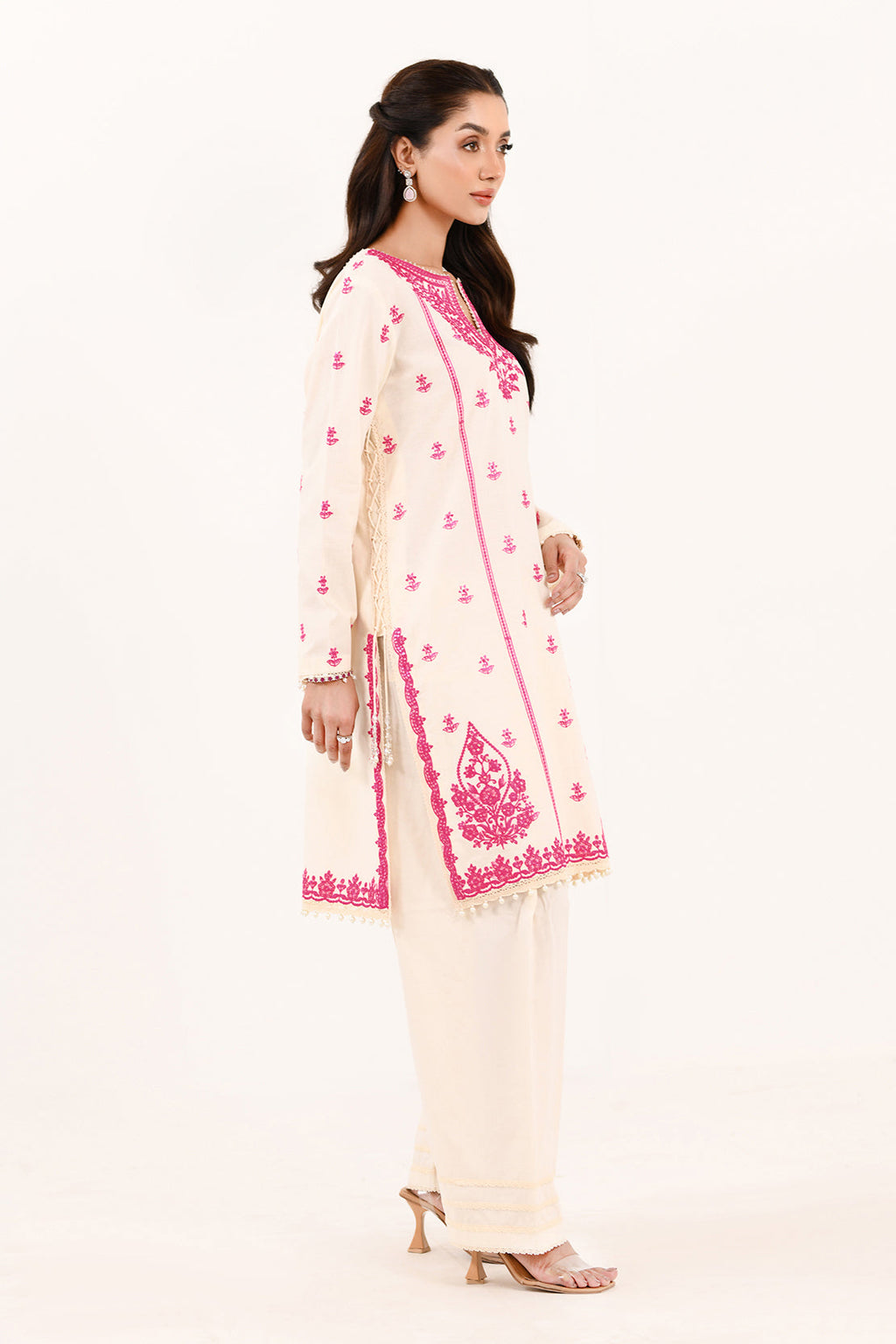 Embroidered - 2 Pc Cotton Linen Suit