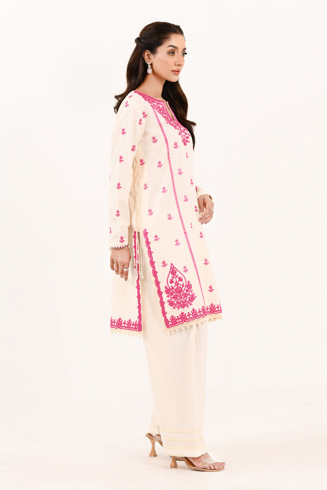 Embroidered - 2 Pc Cotton Linen Suit