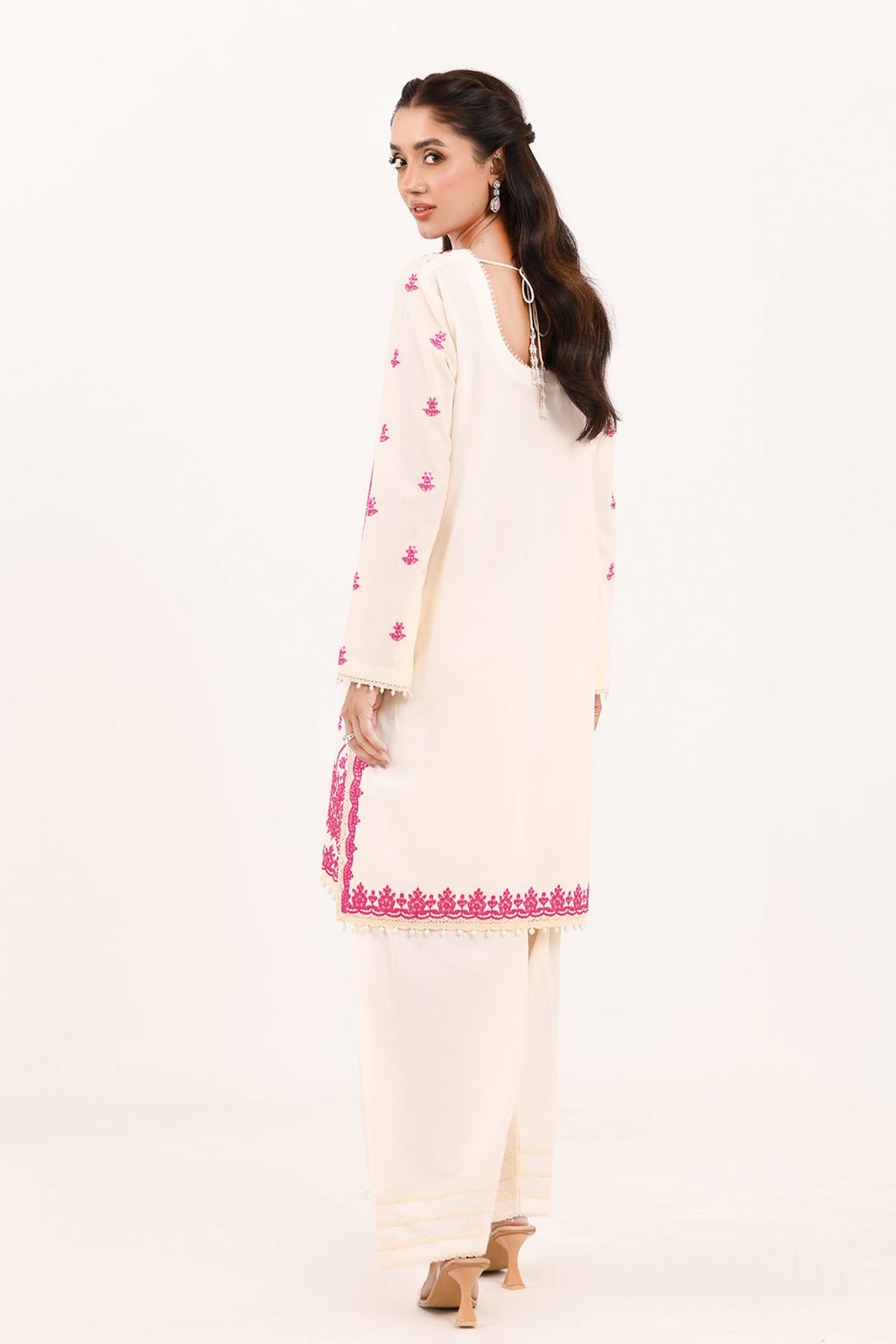 Embroidered - 2 Pc Cotton Linen Suit