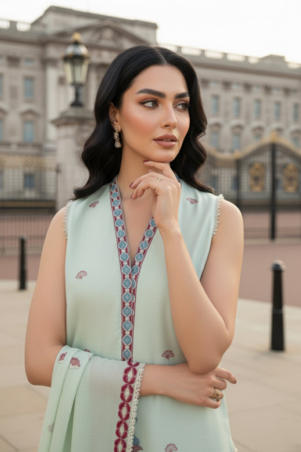 Embroidered - 3 Pc Lawn Suit (Dyed Embroidered Dupatta)