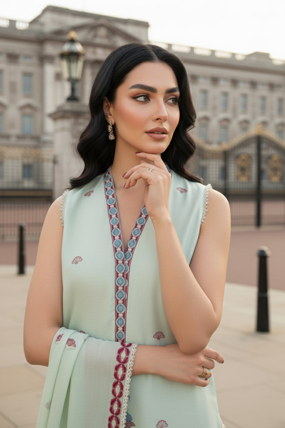 Embroidered - 3 Pc Lawn Suit (Dyed Embroidered Dupatta)