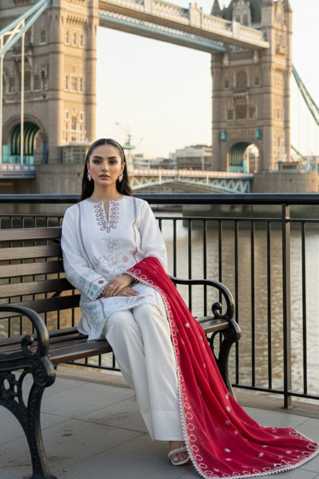 Embroidered - 3 Pc Lawn Suit (Dyed Embroidered Dupatta)