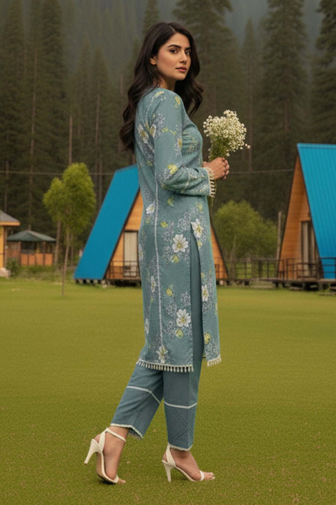 Printed - 2 Pc Karandi Suit