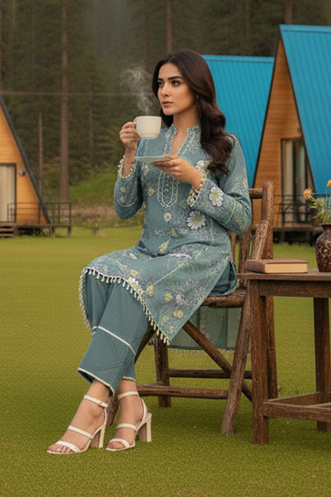 Printed - 2 Pc Karandi Suit