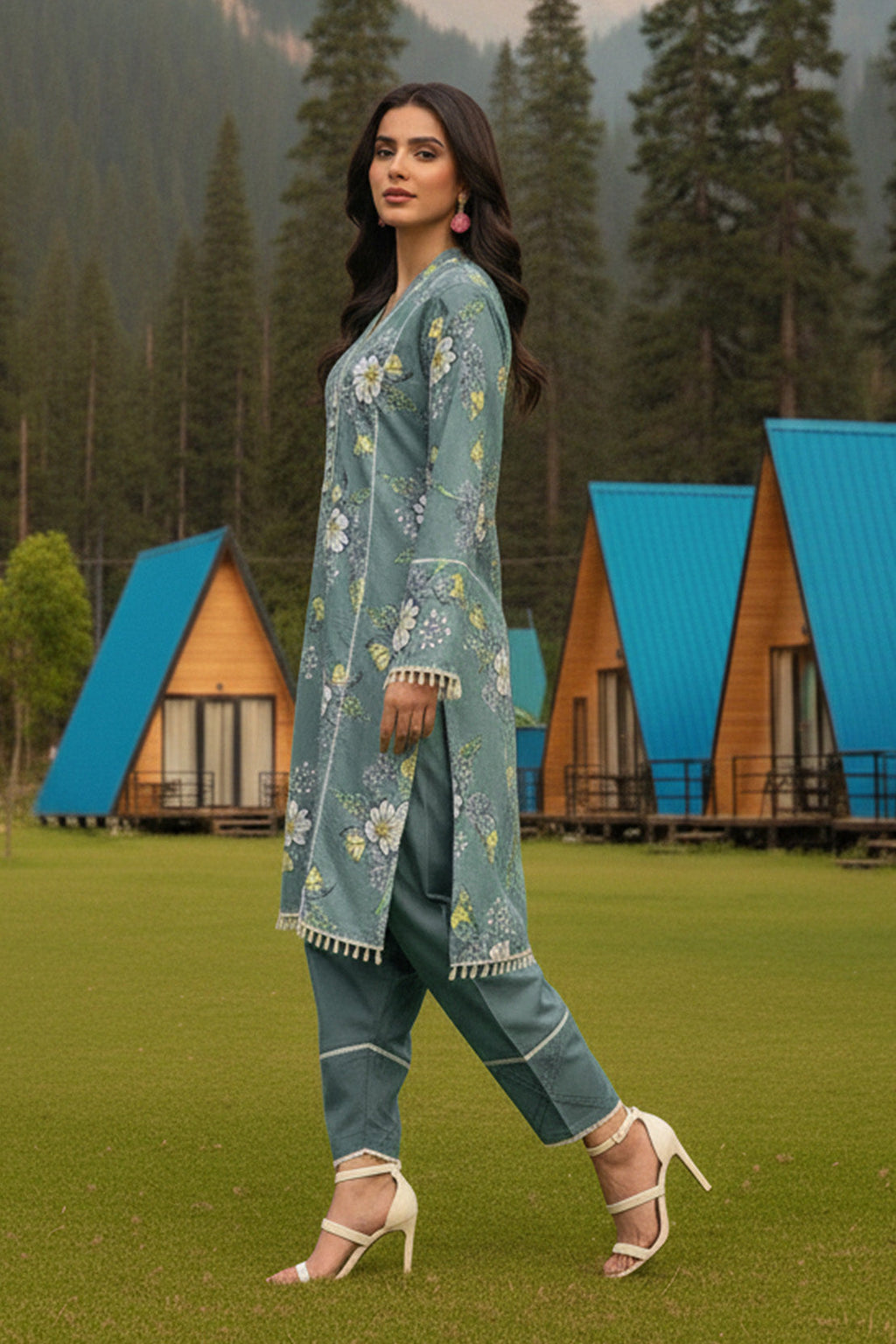 Printed - 2 Pc Karandi Suit