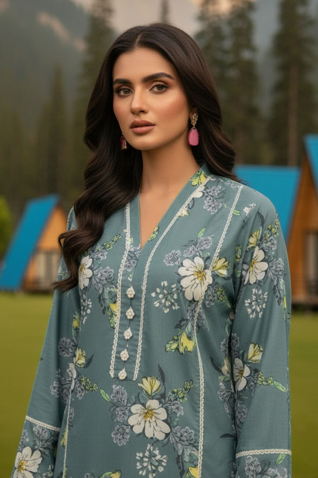 Printed - 2 Pc Karandi Suit