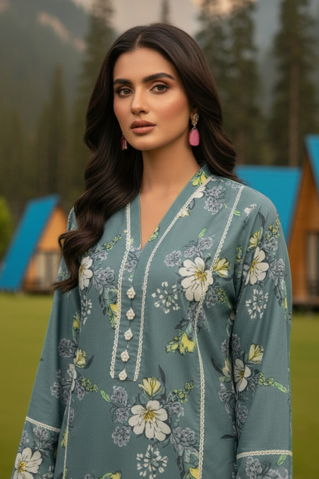 Printed - 2 Pc Karandi Suit