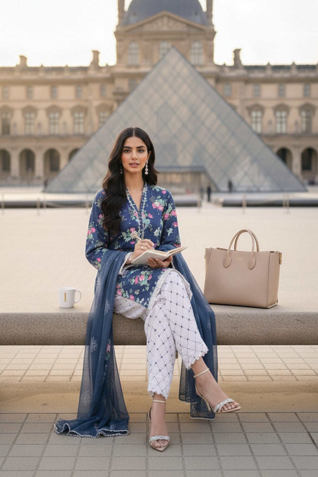 Embroidered - 3 Pc Lawn Suit (Organza Dupatta)