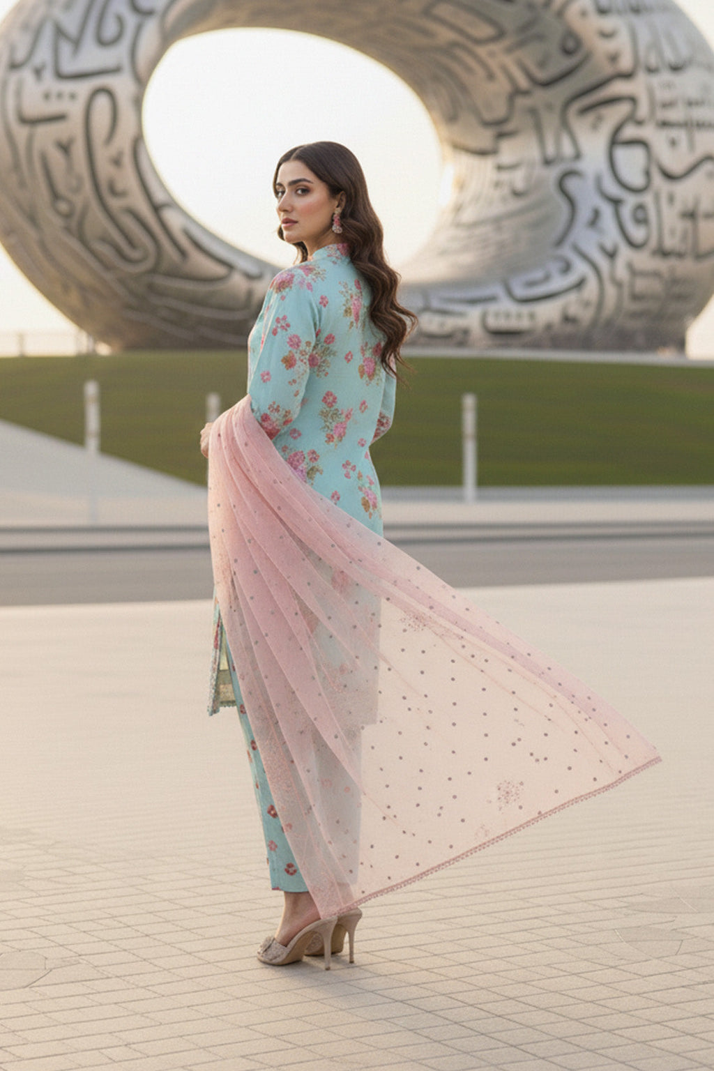 Embroidered - 3 Pc Lawn Suit (Organza Dupatta)