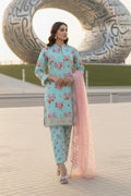 Embroidered - 3 Pc Lawn Suit (Organza Dupatta)