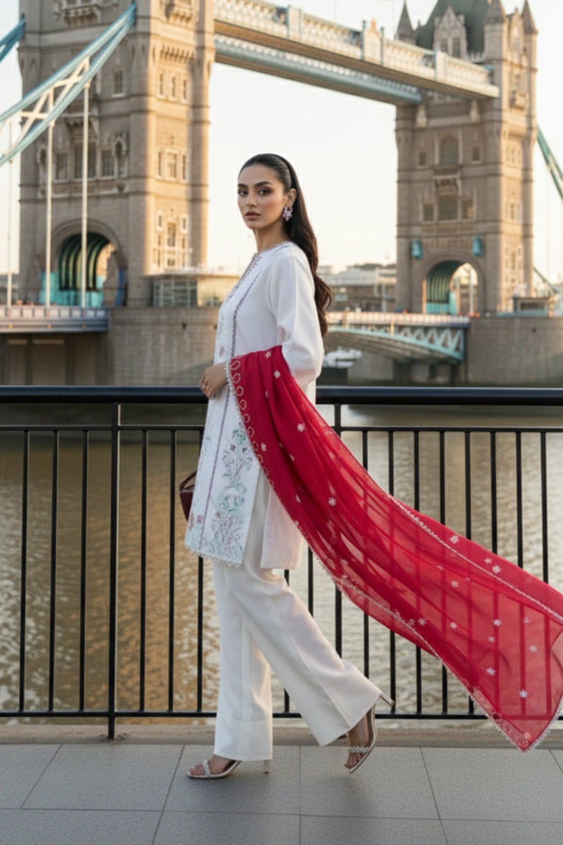 Embroidered - 3 Pc Lawn Suit (Dyed Embroidered Dupatta)