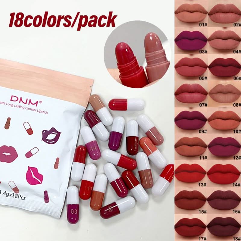 Mini Capsule Lipsticks 18 Lipsticks In 1 Pack - FREE DELIVERY ALL OVER PAKISTAN