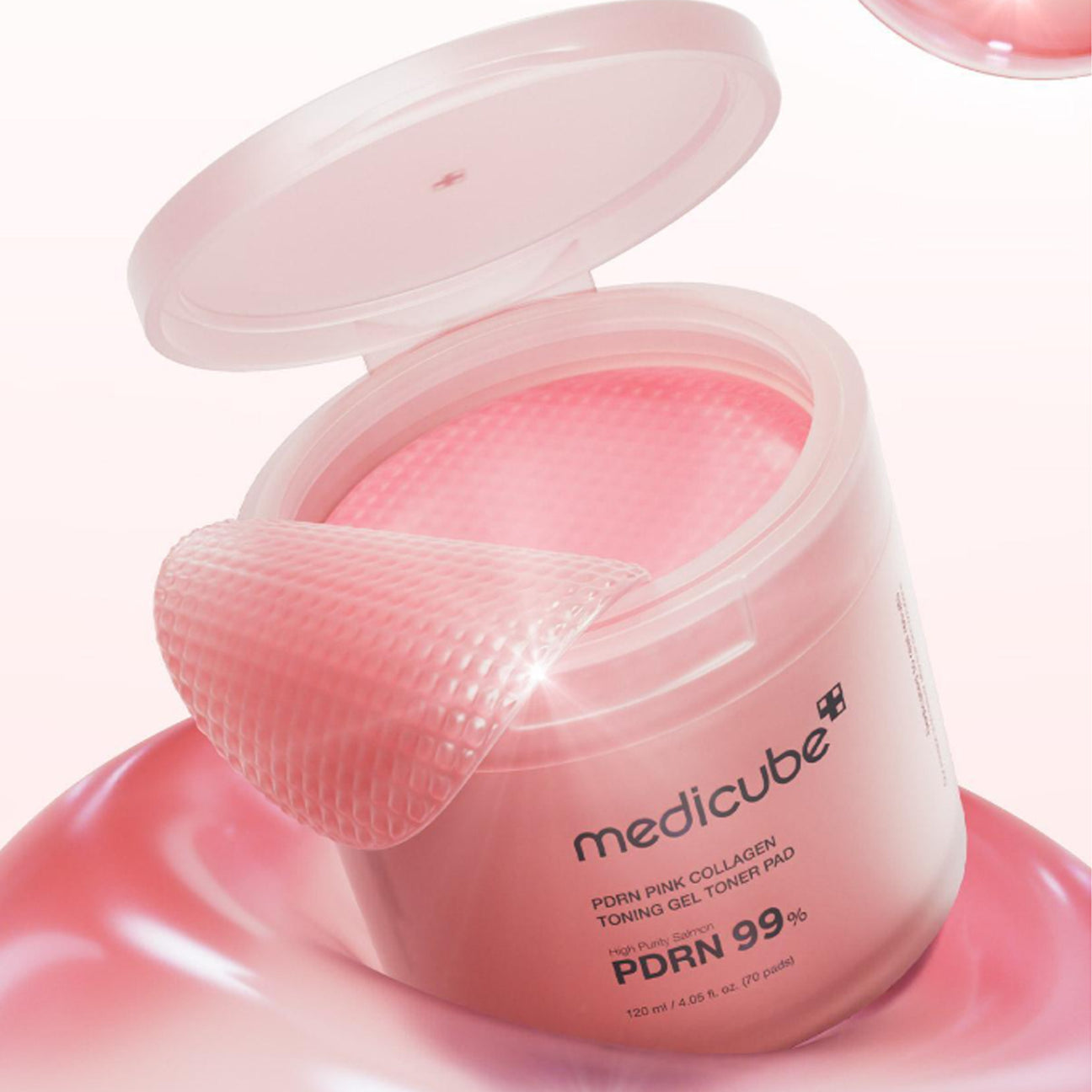 MEDICUBE PDRN Pink Collagen Toning Gel Toner Pad 120mL 70 Sheets